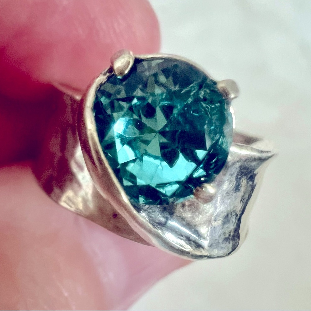 Sterling Silver and Blue Topaz Ring size 6
